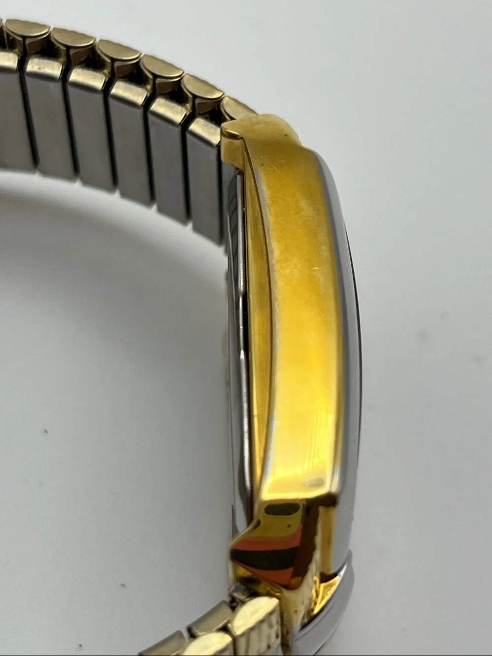 Gold & Silver Two-Tone Men's Analog Watch with Black Dial
